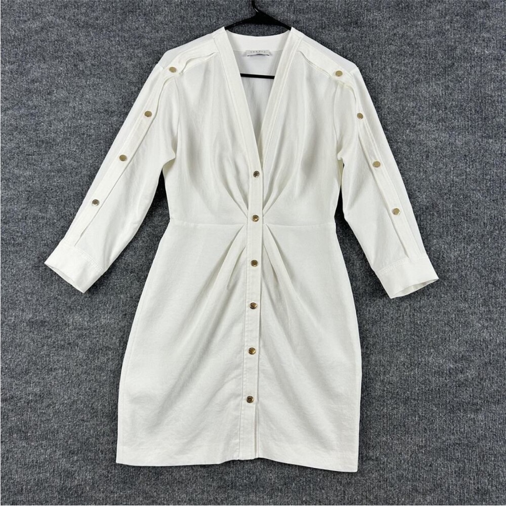 Elegant White Button-Down Dress